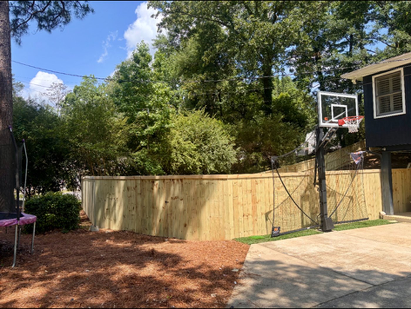 Residential fencing built by Redbone Woodworks